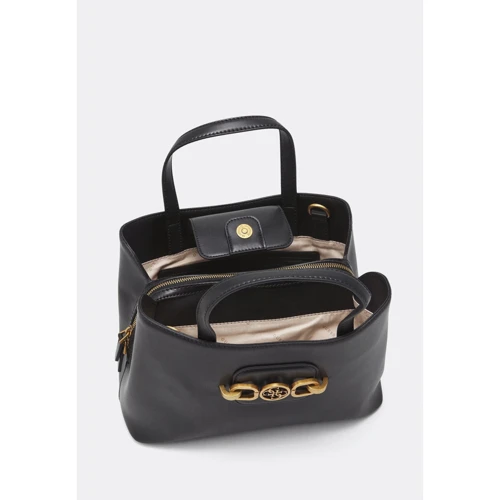 Женская сумка тоут Guess Hensely Girlfriend Satchel черная (HWVB8113070-BLA): Тип ручки Плечевой ремень, Короткая ручка