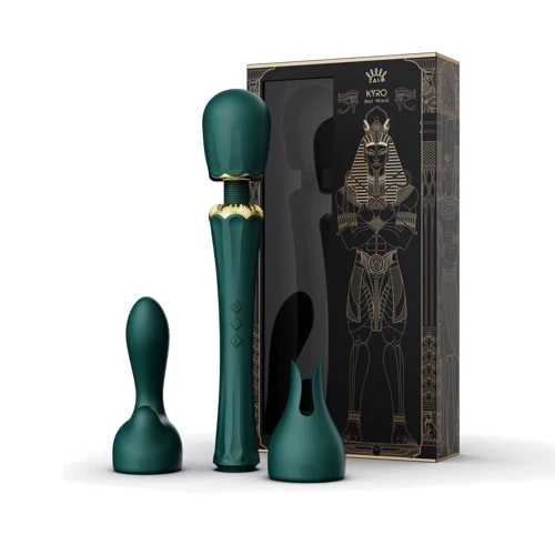 Вибромассажер с насадками Zalo - Kyro Wand Turquoise Green