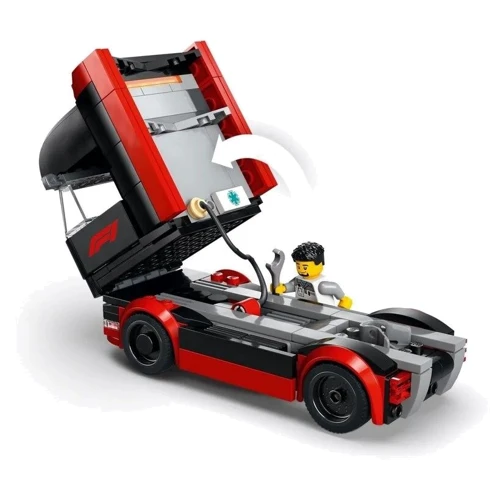 Конструктор LEGO City Грузовик F1 с автомобилями RB20 и AMR24 1086 деталей (60445) фото 4