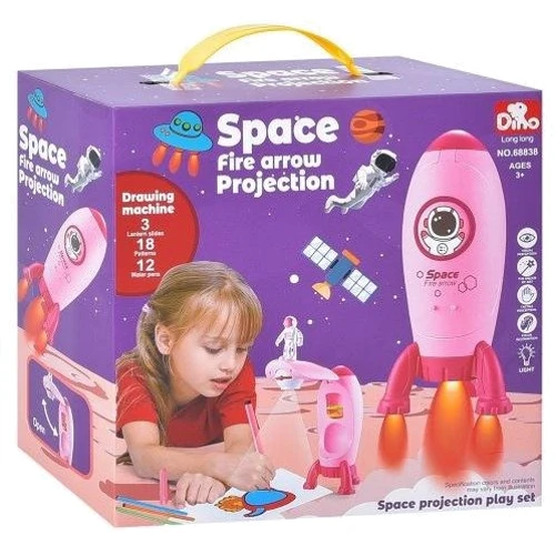 Детский проектор для рисования Space Fire Arrow Projection розовый (68858)