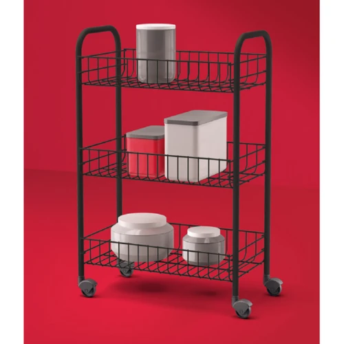 Етажерка Metaltex Siena 3 рівня 41х23х63 см чорна (340633 073): Матеріал Металл