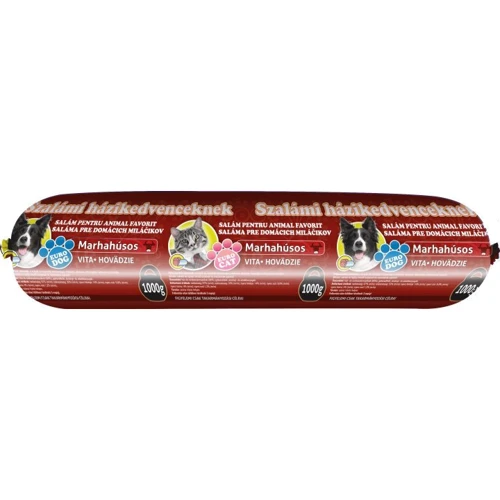 Салямі EuroPet для котів і собак з яловичиною 1 кг (5999884350767)