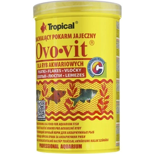 Корм для аквариумных рыб Tropical Ovo-vit в хлопьях 1 л (5900469770368): Зона плаванья Средний слой, Поверхность, Зона дна