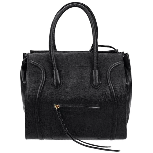 Жіноча сумка тоут Borsa leather чорна (10t222-black)