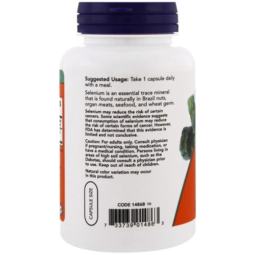 NOW Foods SELENIUM 200 mcg 180 VCAPS Селен: Форма выпуска Капсулы