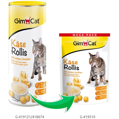 Вітамізовані пігулки для кішок GimCat Kase Rollis сирні кульки 425 г (4002064418674): Вид таблетки
