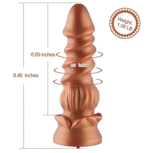 Фаллоимитатор-насадка Hismith Spiral Grain Silicone Dildo Monster Series