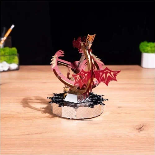 Колекційна модель-конструктор Metal Time Sun Chaser Dragon Stand Clock Сонячний годинник (MT025) фото 8