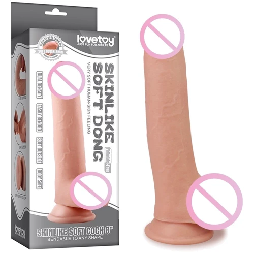 Фаллоимитатор LoveToy Skinlike Soft Dong 8"