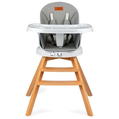 Стульчик для кормления MoMi Woodi Grey Dots, серый (KRKA00009)