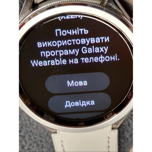 Samsung Galaxy Watch 6 Classic 47mm Silver with Hybrid Eco-Leather Silver Band (SM-R960NZSA) (Умные часы (Smart Watch))(79010875)Approved: Причина уценки Битый пиксель в нижнем углу экрана (видно на светлом фоне). На работу сенсора не влияет