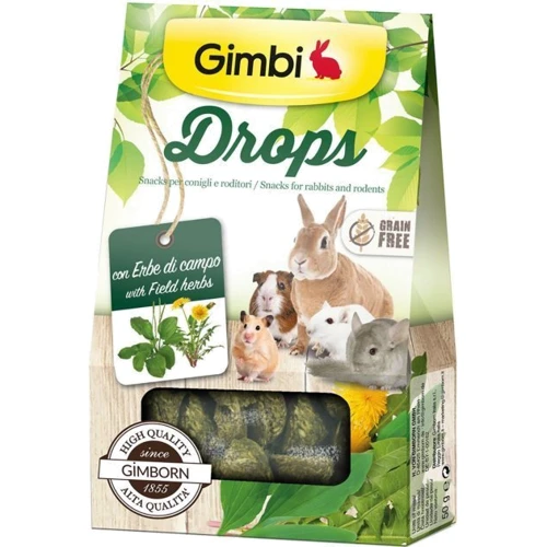 Лакомство GimBi Дропсы с травами для грызунов 50 г