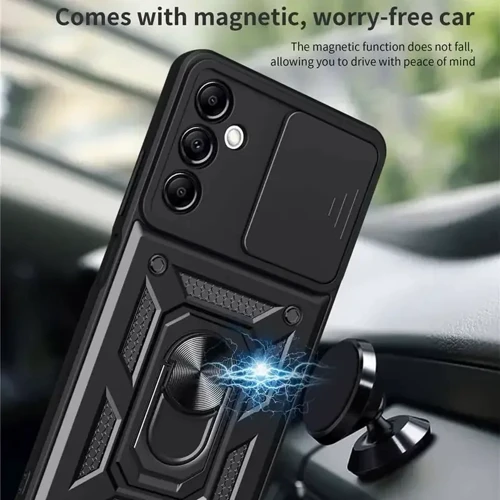 Чехол для телефонов Mobile Case Camshield Serge Ring Black for Samsung A266 Galaxy A26 5G: Материал TPU (термополиуретан) и поликарбонат