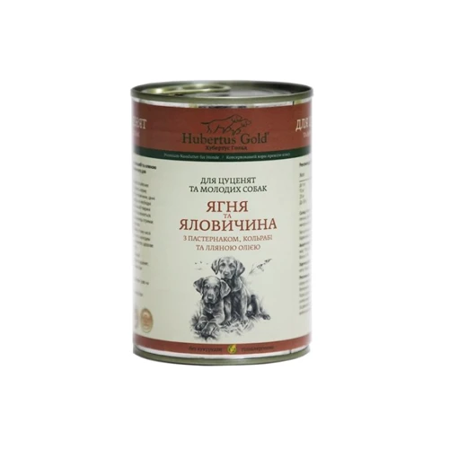 Вологий корм для цуценят Hubertus Gold ягня та яловичина 400 г (21446)
