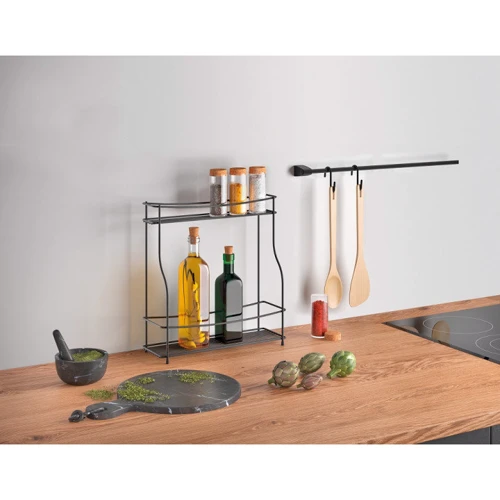 Полка кухонная Metaltex BALSAMICO LAVA 2 секции 35х12х37 см (360852): Материал нержавеющая сталь