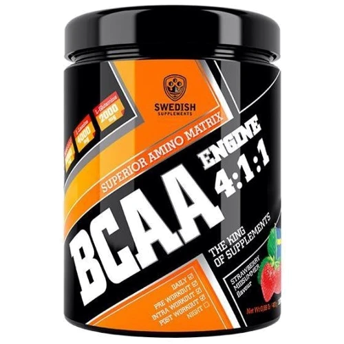 Аминокислота для спорта Swedish Supplements BCAA Engine 4:1:1 400 g /30 servings/ Strawberry midsummer