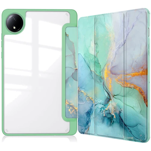 Аксесуар для планшетних ПК BeCover Soft Edge TPU з Pencil Mount Green Marble для Xiaomi Redmi Pad SE 8.7 (712574)