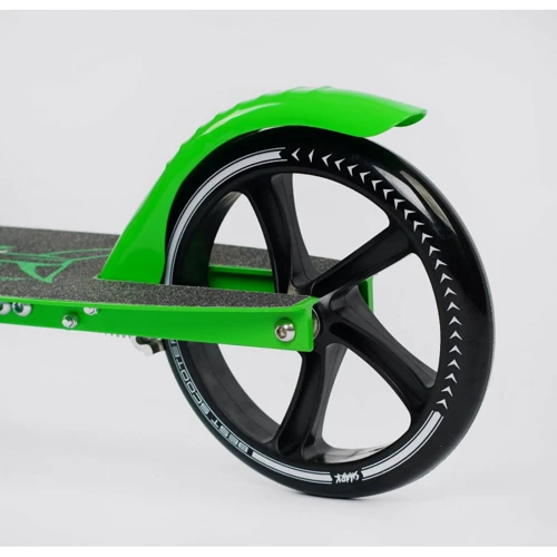 Детский двухколесный самокат с ручным тормозом Best Scooter Shark Зеленый (68471): Материал колес полиуретан