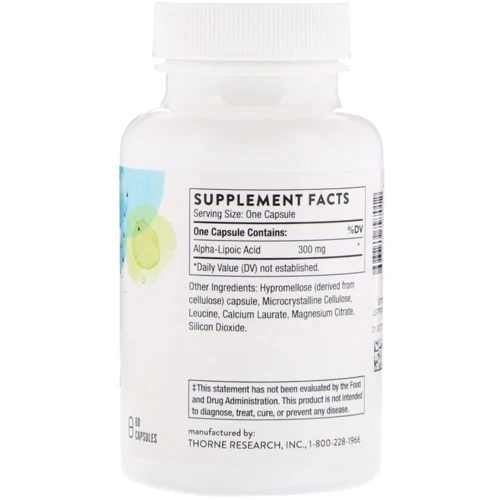 Thorne Research Alpha-Lipoic-Acid 300 mg 60 Caps Альфа-липоевая кислота Тиоцид: Тип Альфа-липоевая кислота