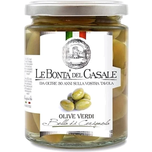 Оливки Le Bonta’ del Casale зеленые Белла ди Чериньола в рассоле 314 мл (8020454000700)