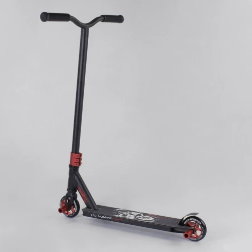 Самокат трюковий Best Scooter з PU колесами, HIC-системою, пеги, алюмінієвими дисками та декою Black/Red (98438): Тип гальма ножной