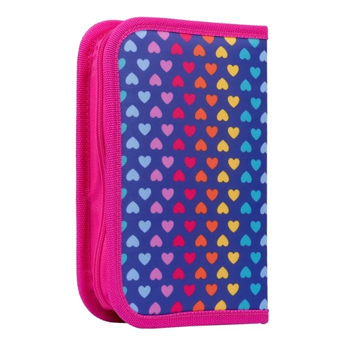 Пенал твердий SMART одинарний із клапаном HP-03 Rainbow hearts, фіолетовий (532824): Стать Для девочек