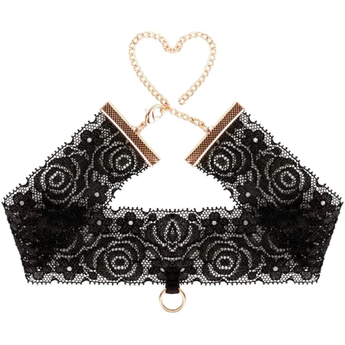 Кружевные наручники и воротник Rosy Gold - Lace Cuffs and Collar Black