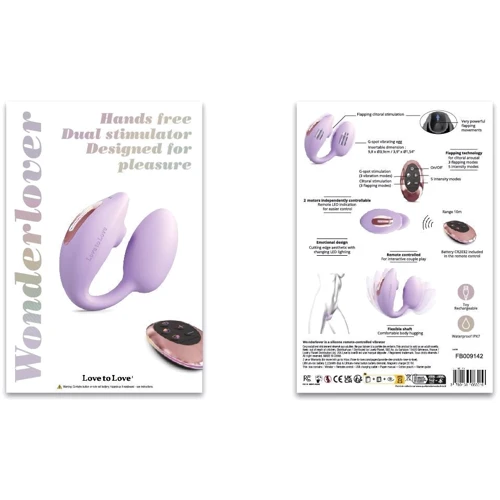 Виброяйцо с вакуумной клиторальной стимуляцией Love To Love Wonderlover Viva Мauve