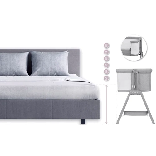 Приставная кроватка MoMi Fibi Серая (LOZE00004)