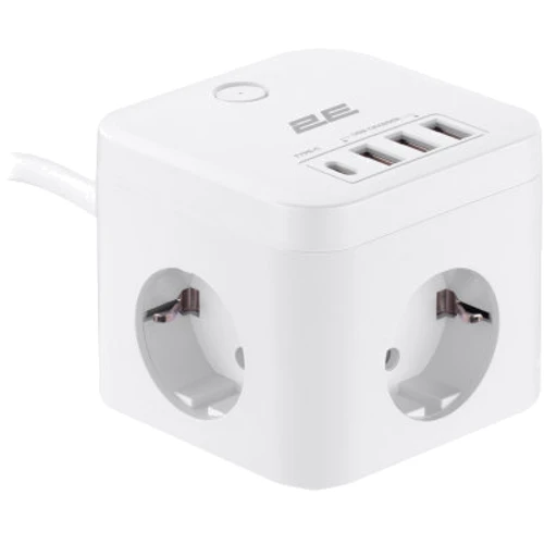 Мережевий фільтр 2E 3*USB-A, 1*USB-C, 1.5м, white (2E-ADC331WH): Тип Сетевые фильтры