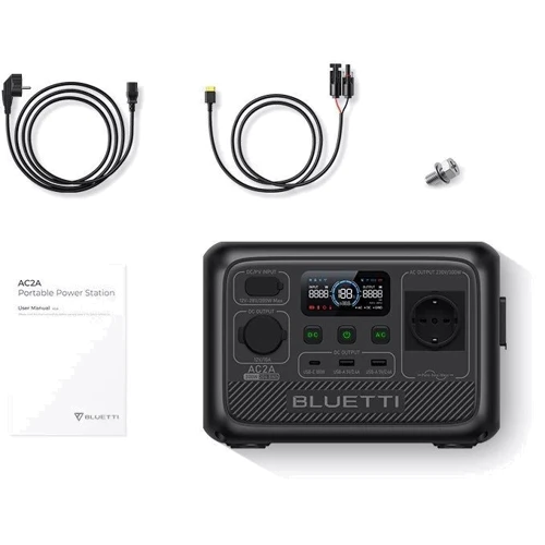 Зарядна станція Bluetti AC2A 204,8Wh 300W UA: Роз'єми для підзарядки Зарядка от солнечной панели, Зарядка от сети, Зарядка от генератора, Зарядка от автомобиля