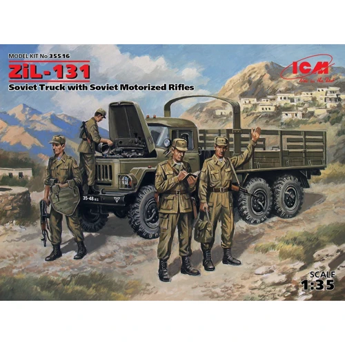 Советский грузовой автомобиль ЗиЛ-131 с советской мотопехотой,ZIL-131 Soviet truck with Soviet motorized rifles (ICM35516)