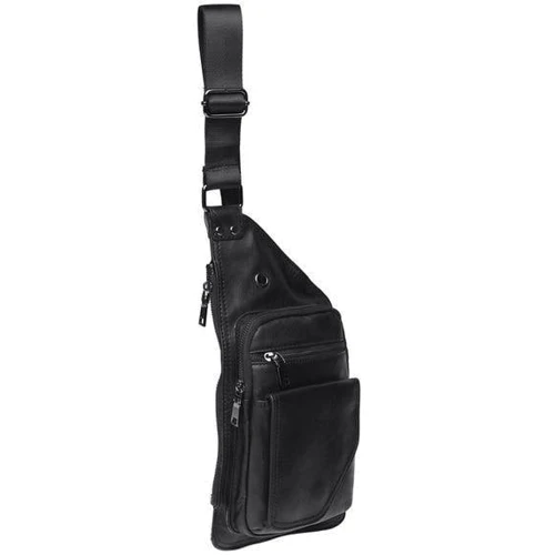 Мужская сумка-слинг Borsa Leather черная (k1320-black)