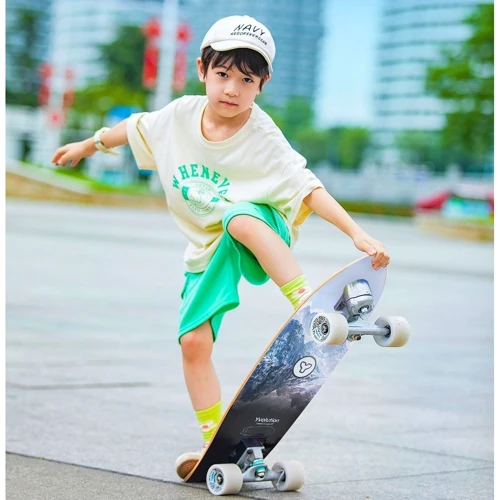 Скейтборд Yvolution Fishtail Cruiser 76 см, синій (YS48B2)