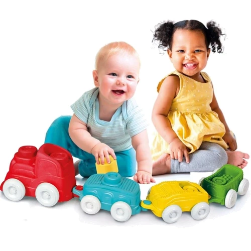 Ігровий набір з конструктором Clementoni Sensory Train серія Soft Clemmy (8005125174249)
