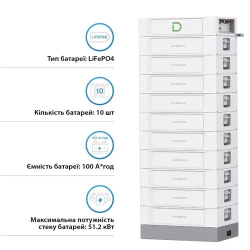 Аккумуляторная батарея Dyness STACK100-10 10xS51100, 51.2kW, 512V, 100Ah,LiFePO4
