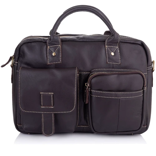 Чоловіча сумка месенджер Giorgio Ferretti коричнева (SHI8503J): Фактура Матовая, Гладкая