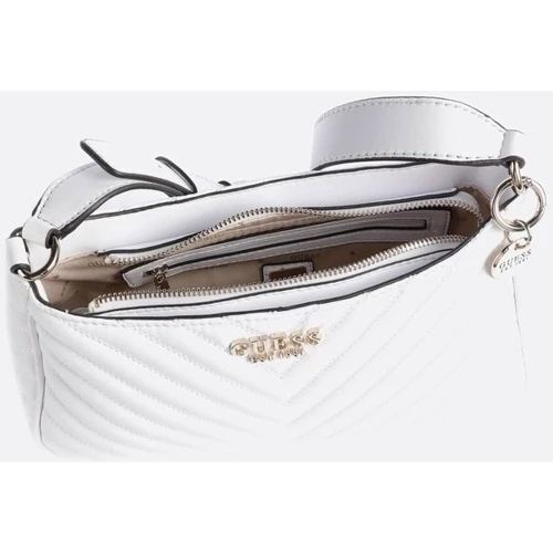 Женская сумка багет GUESS KEILLAH SHOULDER BAG белая (HWQG8690180-WHI): Фактура Стеганая, Матовая