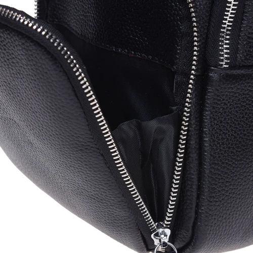Чоловіча сумка-слінг Borsa Leather чорна (K15058-black): Застібка Блискавка