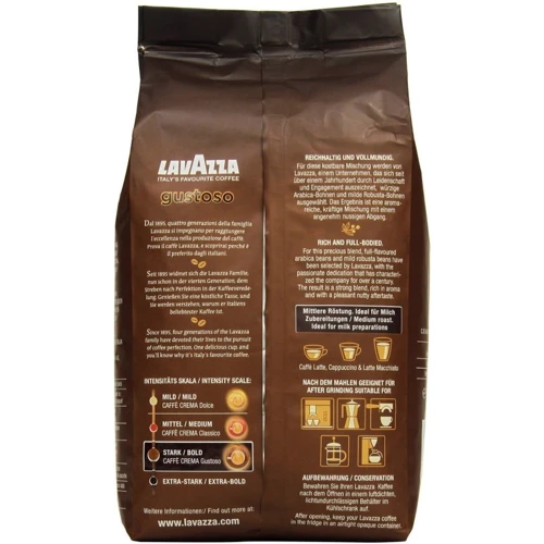 Кофе Lavazza Caffe Crema Gustoso, 1 кг (в зернах) (WT00063): Вид напитка кофе в зернах