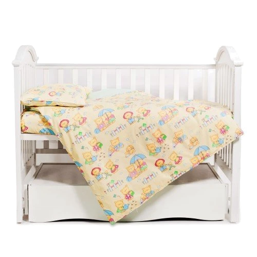 Сменная постель 3 эл. Twins Comfort 3051-C-014, Пушистые медвежата, желтая