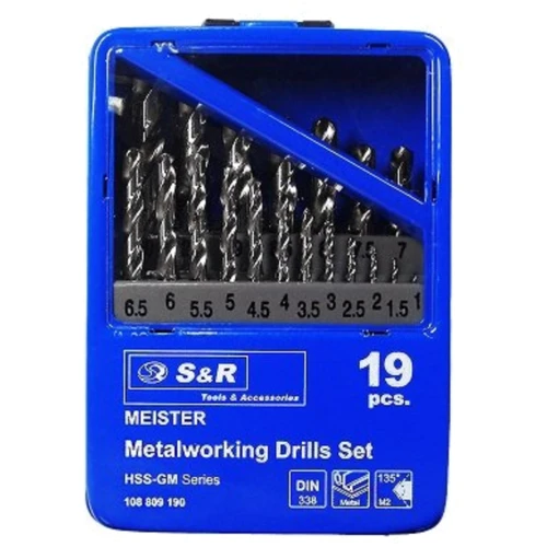 Набор сверл по металлу S&R Meister 19 шт(108809190)