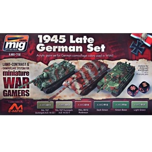 Набор акриловых красок "Wargames" AMMO A-MIG-7118: Техника Германии, 1945