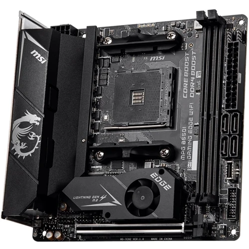 MSI MPG B550I GAMING EDGE WIFI: Роз'єми на платі USB 2.0, USB 3.2 Gen 1, SATA 3.0, M.2