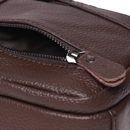 Мужская сумка через плечо Borsa Leather коричневая (K11169a-brown): Тип ручки Плечевой ремень, Без ручки