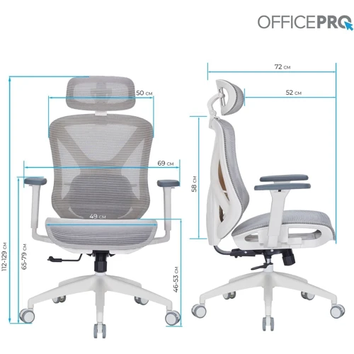 Кресло офисное OfficePro Atlas (OC630-W-LG-LG)