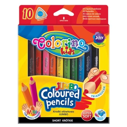 Карандаши Colorino цветные трехгранные, 10 цветов, (32964PTR)