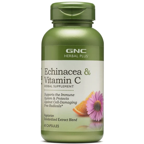 GNC Herbal Plus Echinacea & Vitamin C, 60 Capsules (CN6764)