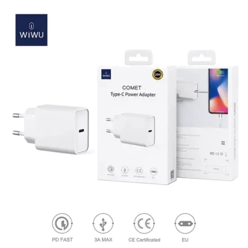 Зарядний пристрій WIWU USB-C Wall Charger Comet RY-U56 20W White: Особливості Быстрая зарядка