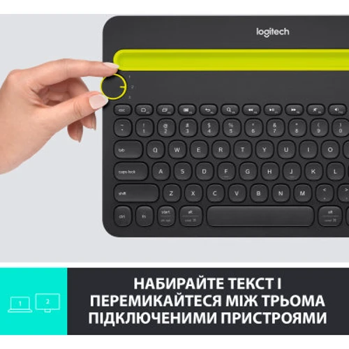 Клавіатура Logitech K480 Black (920-006368, 920-006366): Тип клавіш мембранный